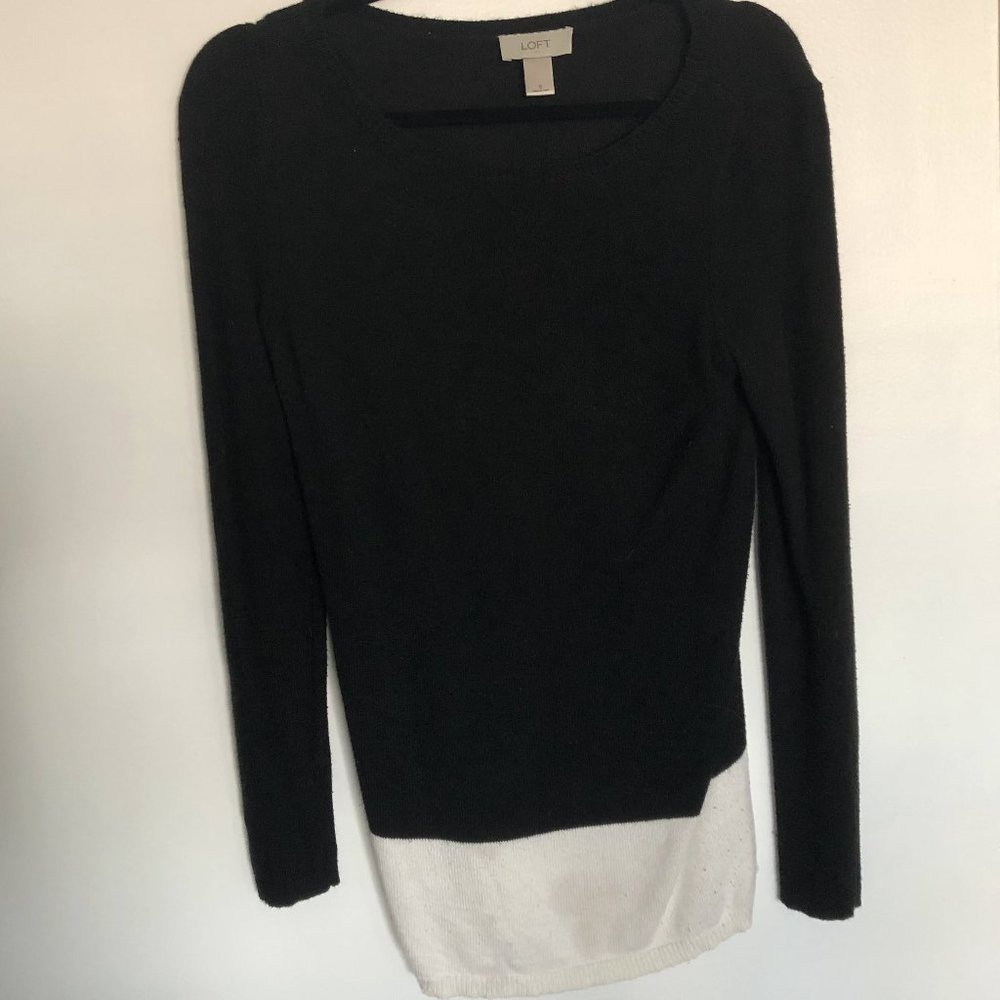 Black and White Loft Sweater - Size Small